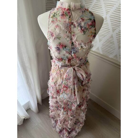 Chloe Dao Boutique Women’s Medium Floral Ruffle Trim Halter Maxi Dress - Picture 10 of 10